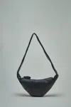 Lemaire Small Croissant Bag Soft Grained Leather In Black