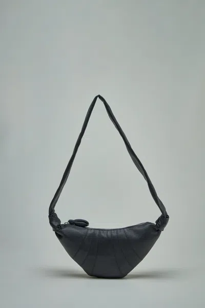 Lemaire Small Croissant Bag Soft Grained Leather In Black