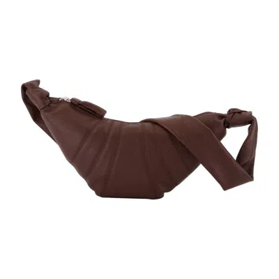Lemaire Small Croissant Crossbody In Brown