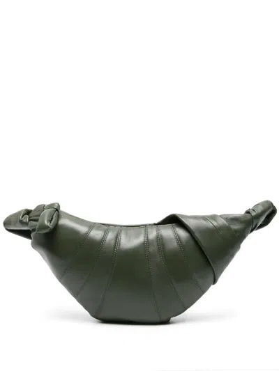 Lemaire Small Croissant Shoulder Bag In Green Leather