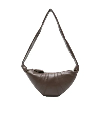 Lemaire Croissant Small Leather Shoulder Belt Bag In Brown