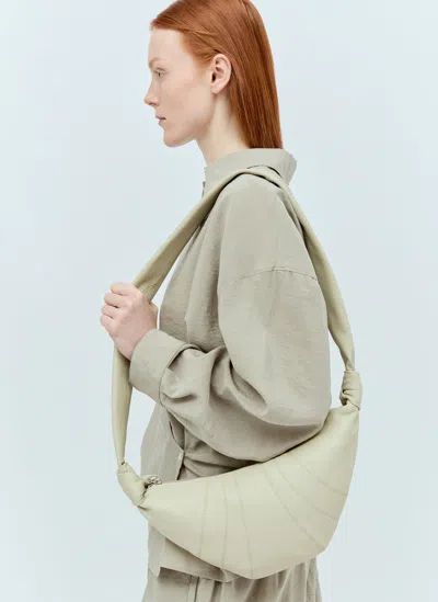 Lemaire Small Croissant Shoulder Bag In Neutral