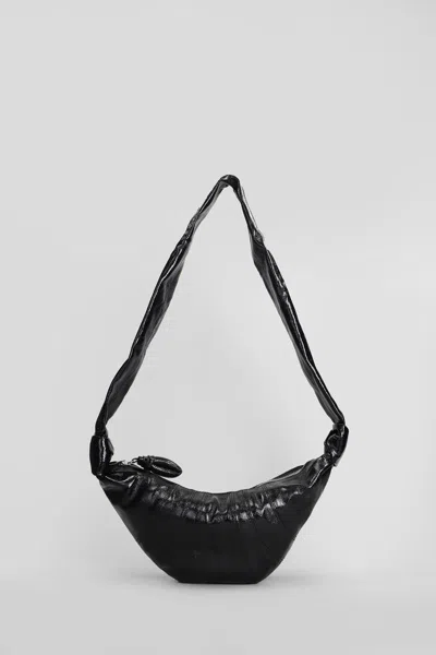Lemaire Large Croissant Coated Cotton Bag In Chocolate Fonda