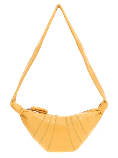 Lemaire Small Croissant Leather Shoulder Bag In Neutrals