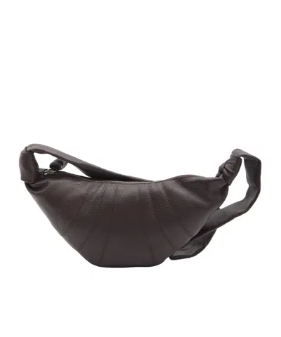 Lemaire Small Croissant Zip-up Shoulder Bag In Neutral