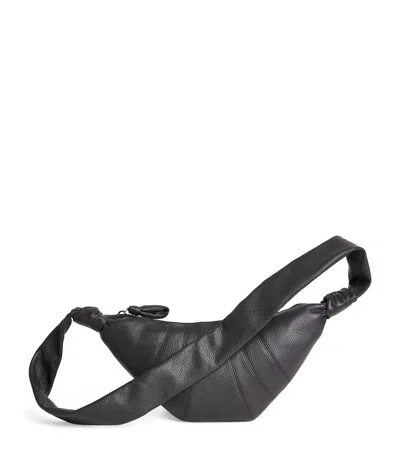 Lemaire Small Grained Leather Croissant Cross-body Bag In Brown