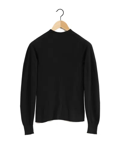 Lemaire Small High-necked Cashmere Sweater In Black