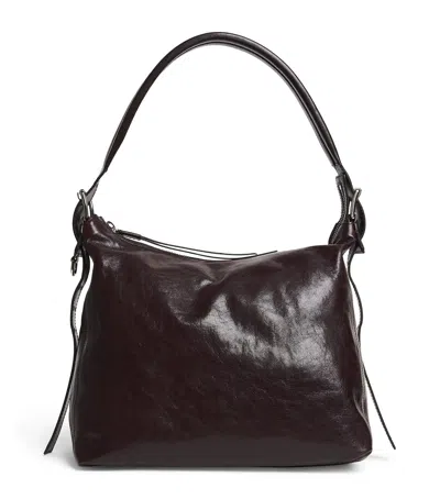 Lemaire Small Leather Belted Shoulder Bag In Brown