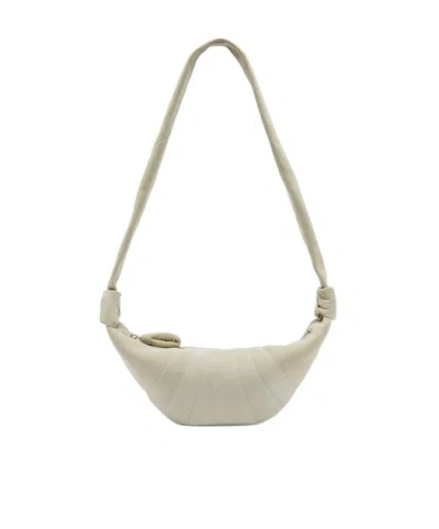 Lemaire Small Leather Shoulder Bag In Nude