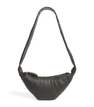Lemaire Small Pebbled Leather Croissant Bag In Green