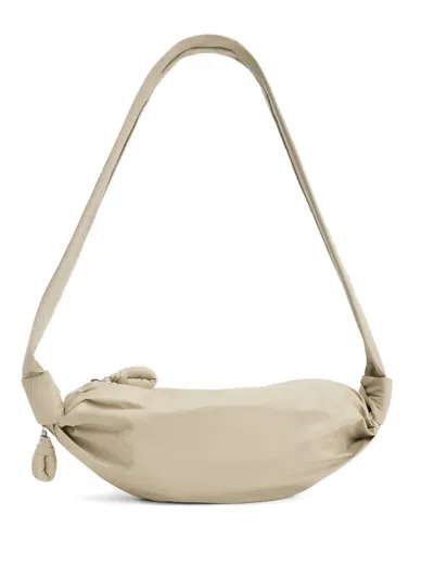 Lemaire Small Soft Croissant Shoulder Bag In Neutral