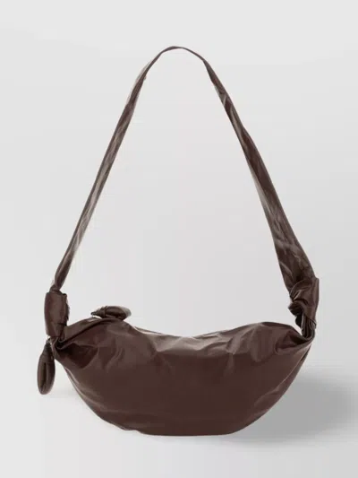 Lemaire Small Soft Curved Shoulder Bag With Knotted Strap In Red