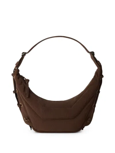 Lemaire Small Soft Game Bag In Nylon Canvas In Purple
