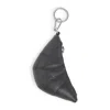 Lemaire Mini Croissant Keychain Textured Surface In Brown
