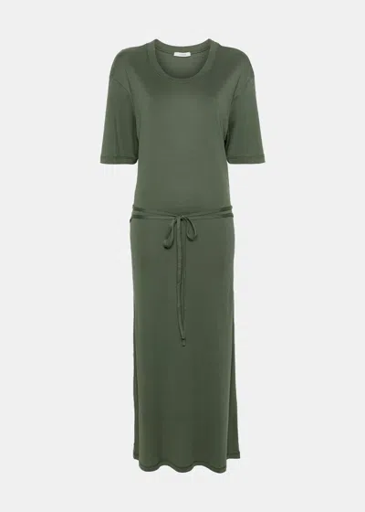 LEMAIRE LEMAIRE SMOKY GREEN BELTED RIB T-SHIRT DRESS