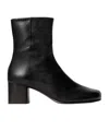 Lemaire Smooth Leather Ankle Boots In Black