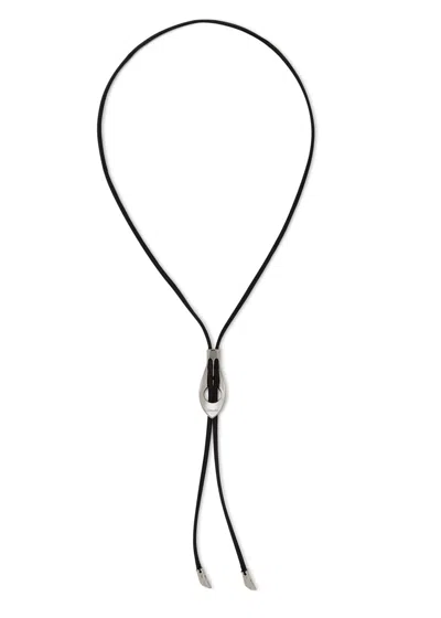 Lemaire Snake Bolo Tie Nappa Necklace In Silver