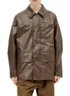 Lemaire Snap-buttoned Rain Jacket In Brown