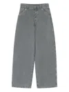 Lemaire Snow-wash Tapered Trousers In Gray