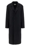 Lemaire Chesterfield Coat With Notched Lapels And Pockets In Gray