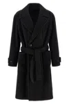 Lemaire Soft Coat In Wool And Alpaca Blend With Removable Belt In Black