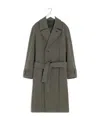 Lemaire Belted Coat In Green