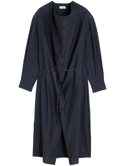 Lemaire Soft-collar Maxi Dress In Grey