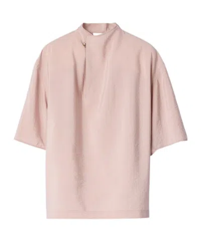 Lemaire Soft Collar Top In Dry Silk In Animal Print
