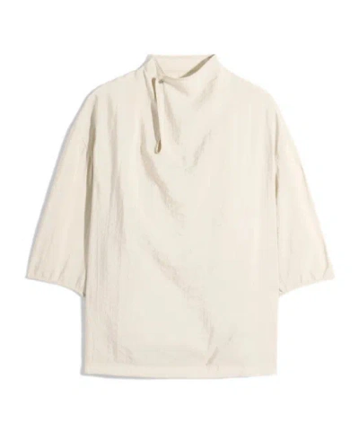 Lemaire Soft Collar Top In Dry Silk In Neutral