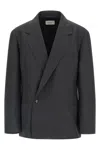 Lemaire Tailored Double Breasted Blazer In Gray
