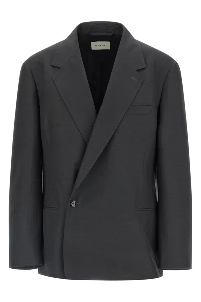 Lemaire Tailored Double Breasted Blazer In Black