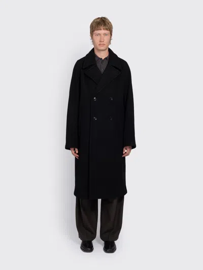 Lemaire Soft Double-breasted Coat In Animal Print