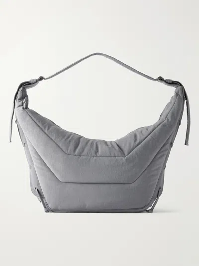 Lemaire Soft Game Large Quilted Nylon-canvas Messenger Bag In Gray