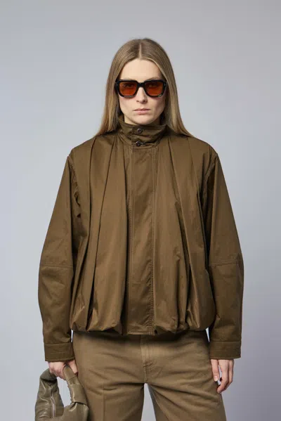 Lemaire Soft Pleated Blouson In Brown