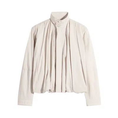 Pre-owned Lemaire Soft Pleated Blouson 'jasmine' | White | Women's Size 34