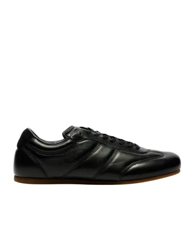 Lemaire Soft Runner Leather Trainers In Black