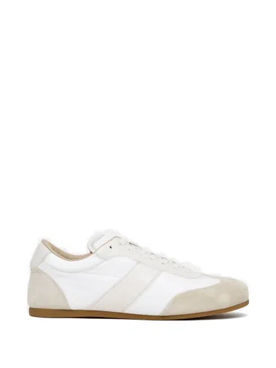 Lemaire Leather-trimmed Suede And Shell Sneakers In White