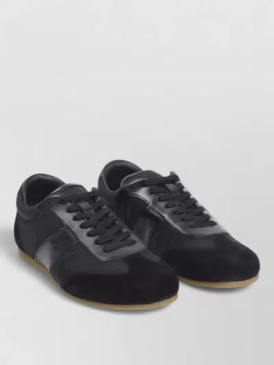 Lemaire Soft Runner Sneakers Low Top Suede Leather In Black