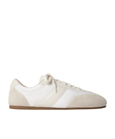 Lemaire Soft Runners In Suede Leather In White