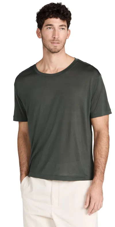 Lemaire Green Soft T-shirt In Bk991 Asphalt