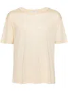 Lemaire Beige Silk T-shirt With Crew Neck And Short Sleeves In Neutral