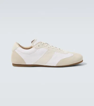 Lemaire Soft Suede-trimmed Sneakers In White
