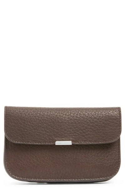 Lemaire Soft Tab Leather Card Holder In Brown