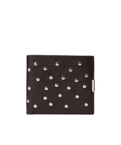 Lemaire Soft Tab Studs Dots Bifold Wallet In Leather In Brown