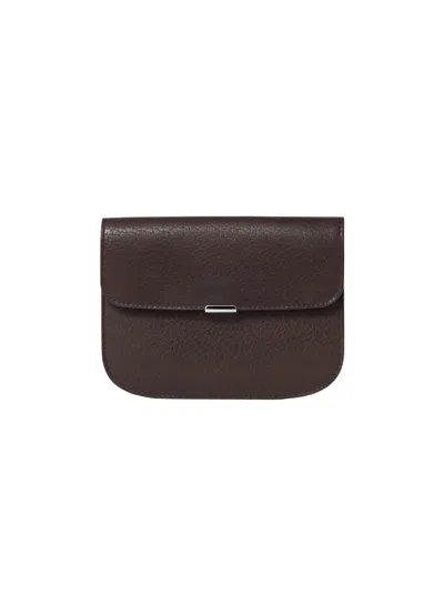 Lemaire Soft Tab Wallet In Dark Chocolate