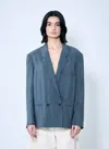 Lemaire Women Soft Tailored Double-breasted Blazer In Grey
