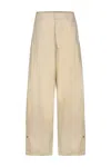Lemaire Beige Silk Trousers In Beige