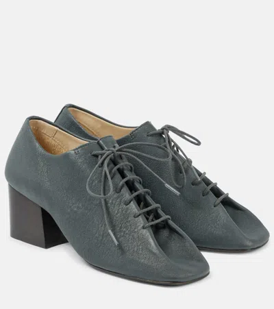 Lemaire Souris 55 Leather Derby Shoes In Grey