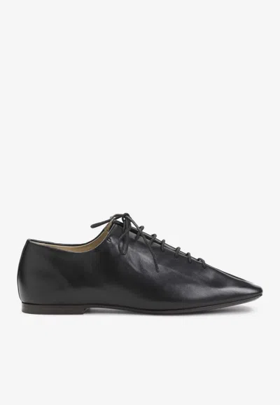 Lemaire Lace-up Leather Derby Shoes In Animal Print