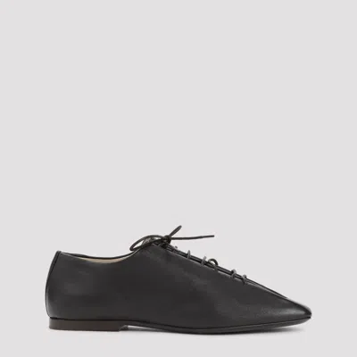 Lemaire Souris Folded Leather Lace-up Derby In Brown